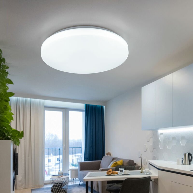 V-tac - Deckenlampe Deckenleuchte Wohnzimmerlampe Esszimmerleuchte Flurleuchte, Eisen weiß, Tageslicht, 1x led 20W 1500L...