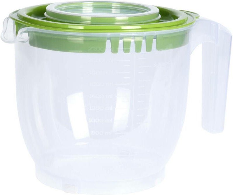 Excellent Houseware - Rührschüssel mit Deckel, Messbecher, 2200 ml
