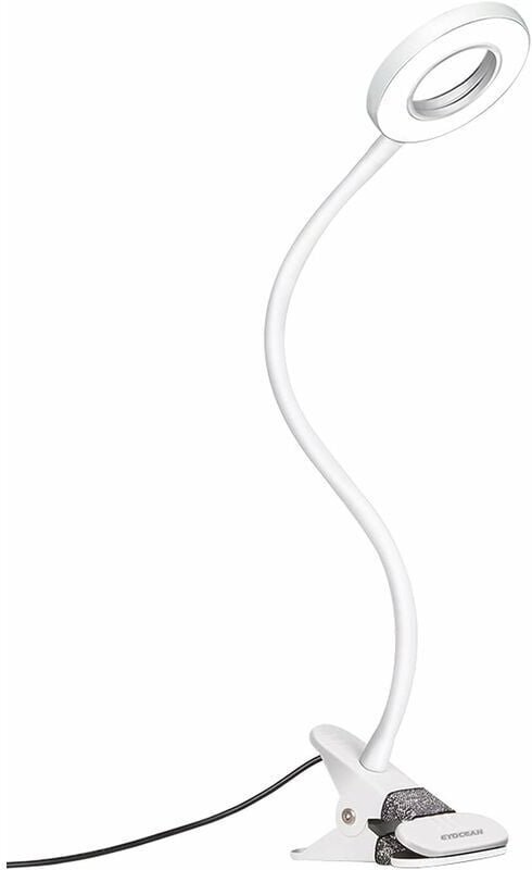 5W Klemm-Schreibtischlampe, LED-Tisch-/Bett-Lese-Klemmlampe mit Adapter, Helligkeit einstellbar, Augenpflege für Büro un...