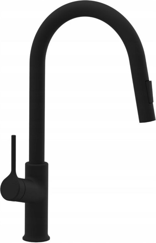 Invena Farsala Küchenarmatur schwarz matt ausziehbar