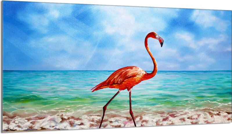Glas-Herdplattenschutz 90x52 Flamingo