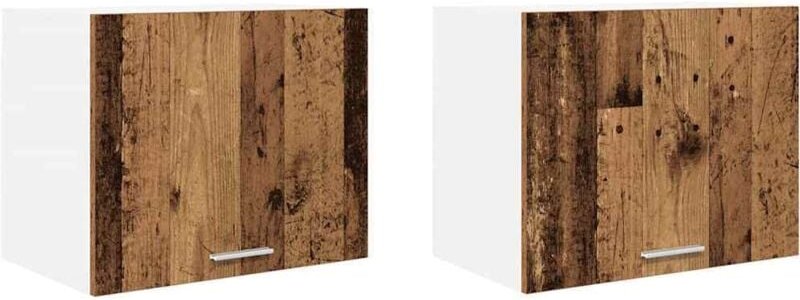 Hängeschrank Riga 2 pcs Altes Holz und Weiß 50 x 31 x 40 cm vidaXL