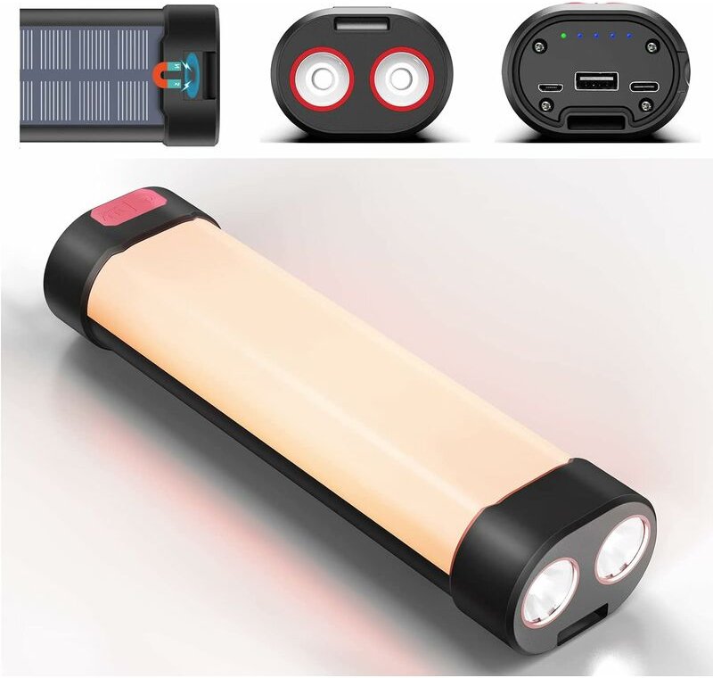 Thumbnail - Mumu - LED-Campingleuchte, wiederaufladbare Campinglaterne mit Magnetfuß, wasserdicht und USB-Kabel