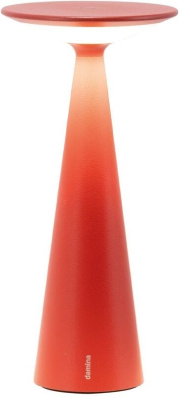 Damina – Wiederaufladbare LED-Tischlampe, Touch-Dimmer, 8 Stunden Akkulaufzeit, IP65 – Kabellos, Rotes Aluminium-Finish ...