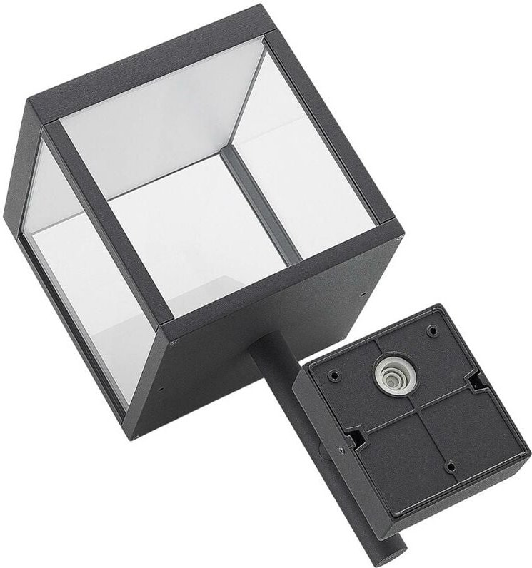 LED Wandleuchte außen "Cube" aus Aluminium von Lucande