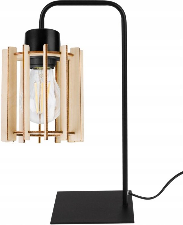 Nachttischlampe, Holzschirm, Led