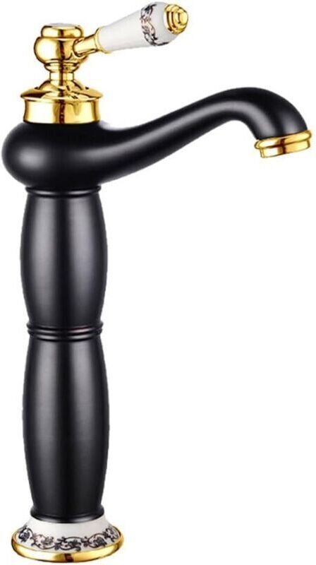 Schwanenhals-Waschtischarmatur, Einhebelmischer, Aufsatzmontage, 1 Loch, für Waschbecken, Warm- und Kaltwasseranschluss ...