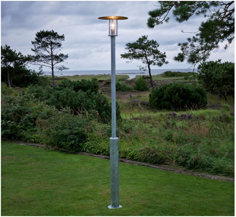 Mastleuchte / Standleuchte mode, E27, Vandalismus geschützt, galv. Stahl, IP54