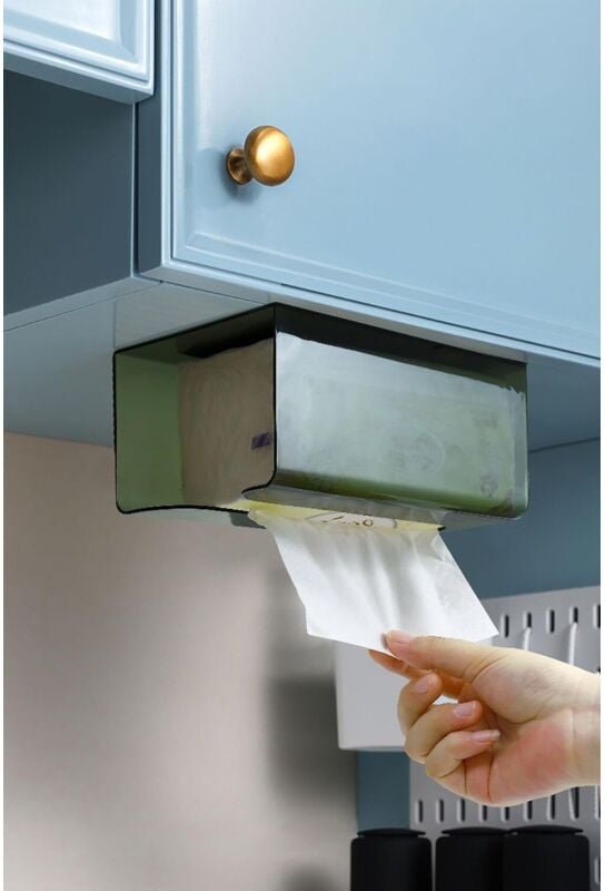 Wandmontierter Taschentuchspender, unbeschädigt, selbstklebend, zur Heimdekoration, geeignet für Küche, Badezimmer, Büro...