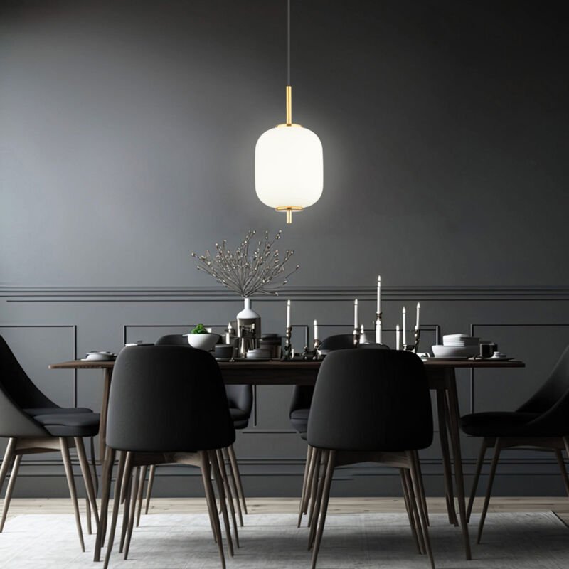 Globo - Deckenleuchte Pendelleuchte Deckenlampe led Messing Glas Opal Esszimmerleuchte