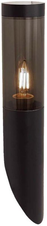Led Gartenlampe E27 Lampenfassung Stahl Rauchglas Schwarz Diagonale Befestigung IP44 - V-tac