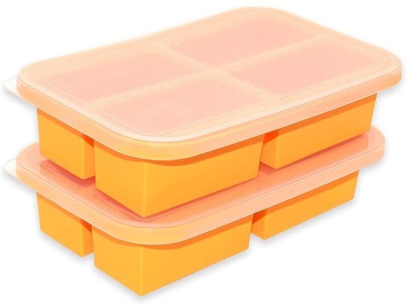 1-Tassen-Silikon-Gefrierschalen mit Deckel, 2er-Pack, leicht zu lösen, Suppen-Gefrierformen, zum Einfrieren und Aufbewah...