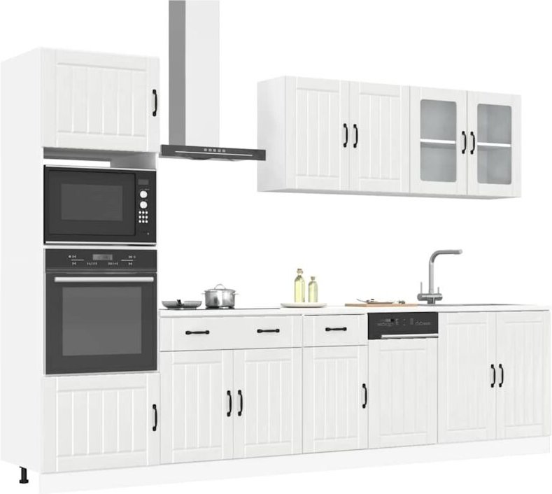 Vidaxl - 7-tlg. Küchenschrank-Set Lucca Hochglanz-Weiß Holzwerkstoff