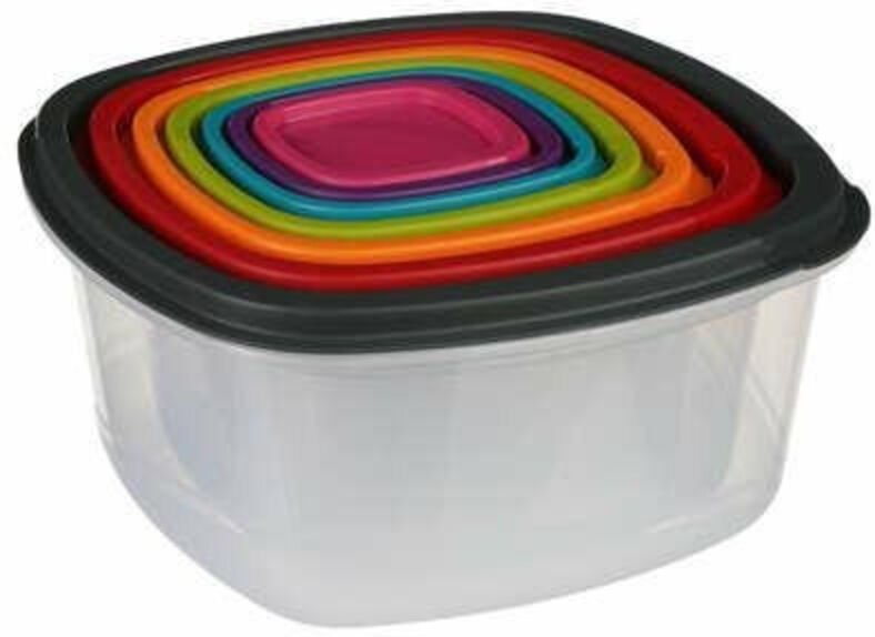 5five Simply Smart - 7 quadratische aufbewahrungsdosen colors kunststoff - 5five
