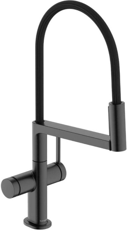 Talis Select M54 PowderSpray - Spültischbatterie mit flexiblem Arm und Brause, EcoSmart, Chrom schwarz gebürstet 7286134...