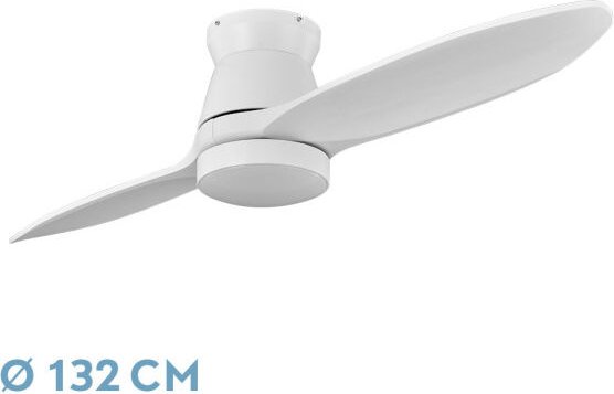 Abrila - Ventilator dc nordic Farbe White mit zwei Flügeln de Holz mit 6 einstellbaren Geschwindigkeiten mit 3 Temperatu...