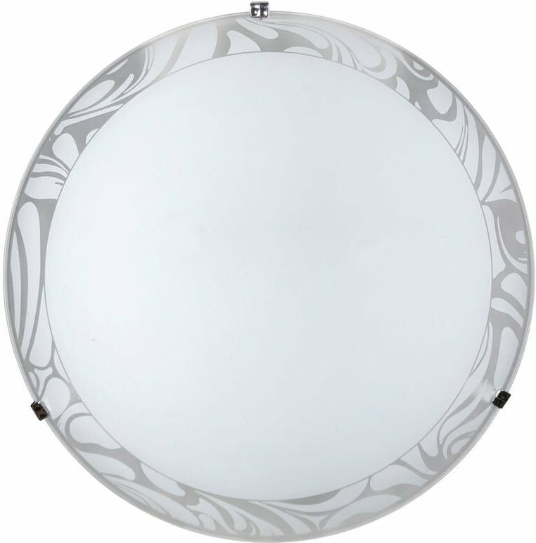 Deckenleuchte 1xE27 mit Haken aus Chrom und weißem Glas