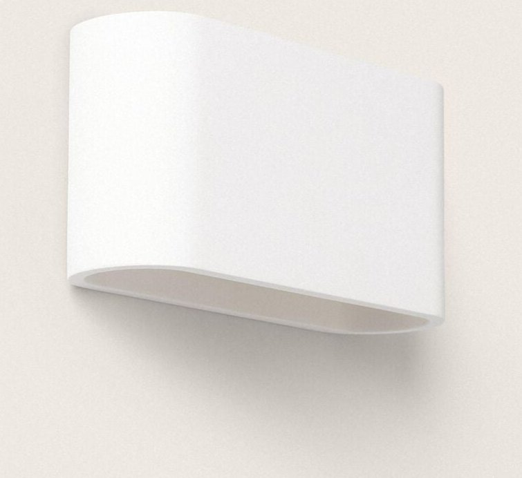 Wandleuchte Gips Ebin Round Weiß