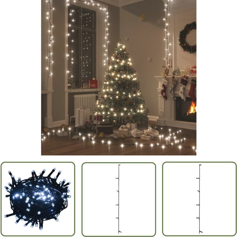 The Living Store - Lichterkette 600 LEDs Indoor und Outdoor IP44 60 m Kaltweiß - Weihnachtsdeko - Lichterkette - LED-Bel...