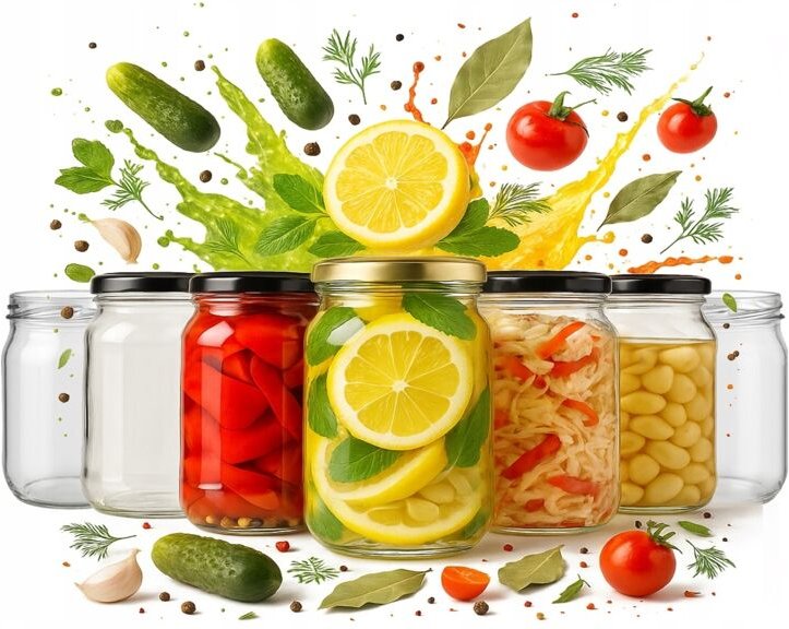 48 einfache 500-ml-Glasbehälter für Marmelade, Honig, Konfitüre und Gurken