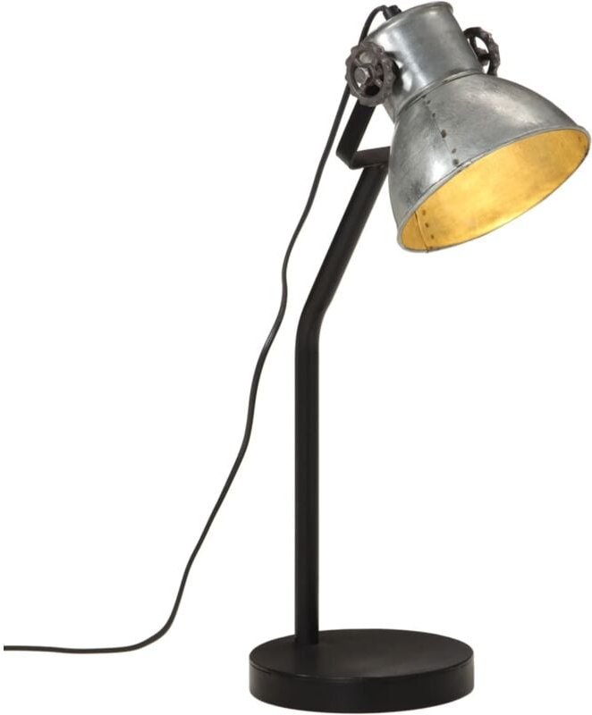 Schreibtischlampe 25 W Vintage-Silber 17x17x60 cm E27 vidaXL