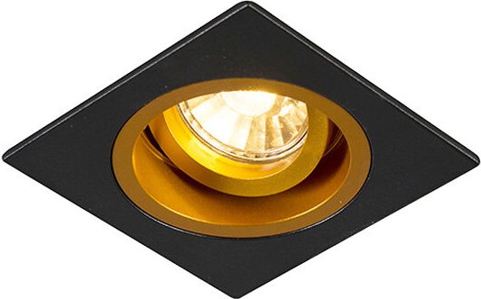 Einbauspot schwarz mit Gold 9,3 cm drehbar und kippbar - Chuck