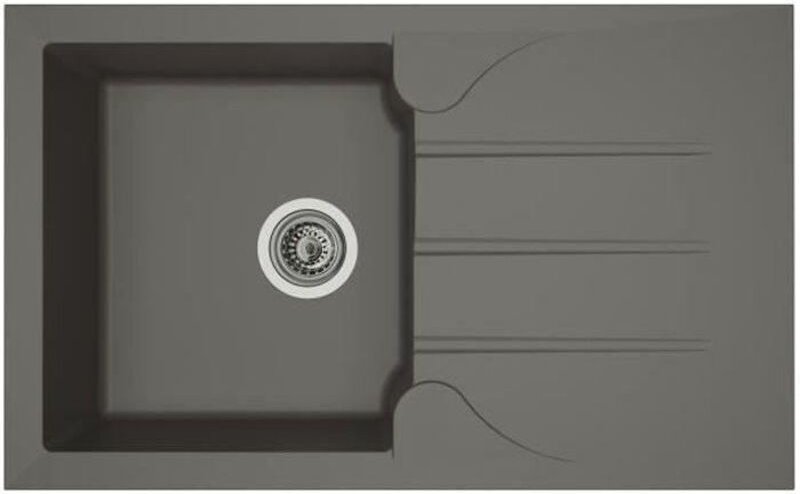 Stradour Einsatz Spüle 1 Tablett + 1 Ablauf Aloa - R Sine - 81 X 50 Cm - Grau B Ton