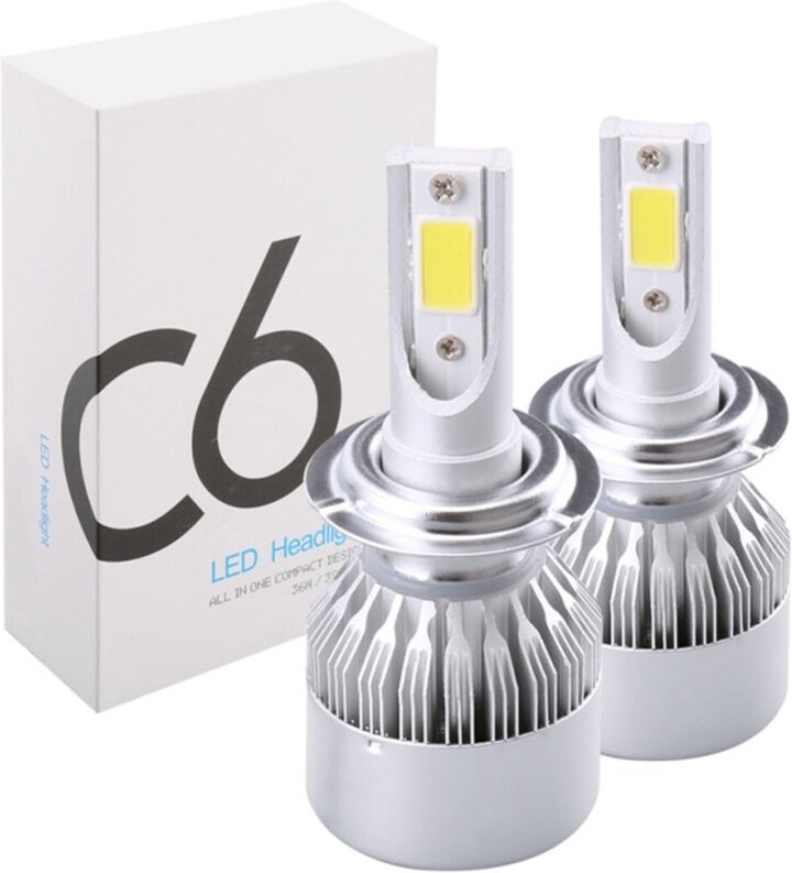 Trade Shop Traesio - Trade Shop - paar abblendlicht fernlicht lampen C6 HB4 9006 6000K led 8V-48V f 36W/3800LM auto moto...