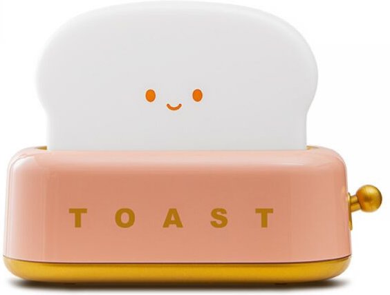 Linghhang - Pink Toast LED-Nachtlicht, wiederaufladbare Nachttischlampe für Kinder, einstellbare Helligkeit, mit Timerfu...