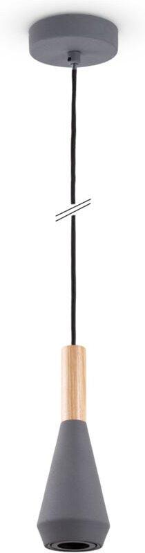 Paco Home - Pendelleuchte Esstisch Lampe Küche Wohnzimmer Lampenschirm Stahl Holz GU10 Grau, Ø9cm
