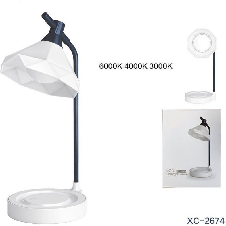 Trade Shop - LED-Schreibtischlampe, dimmbar, mit Touch-Funktion, geometrisches Design, faltbar, DT-2674 -