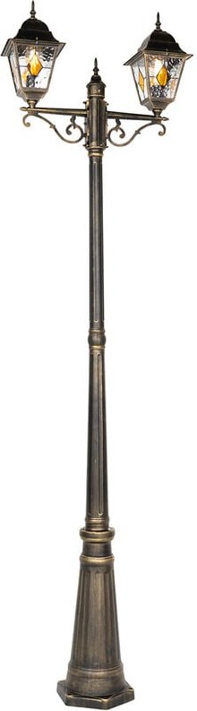 Qazqa - Vintage Außenlaterne Antikgold 240 cm 2-flammig - Antigua