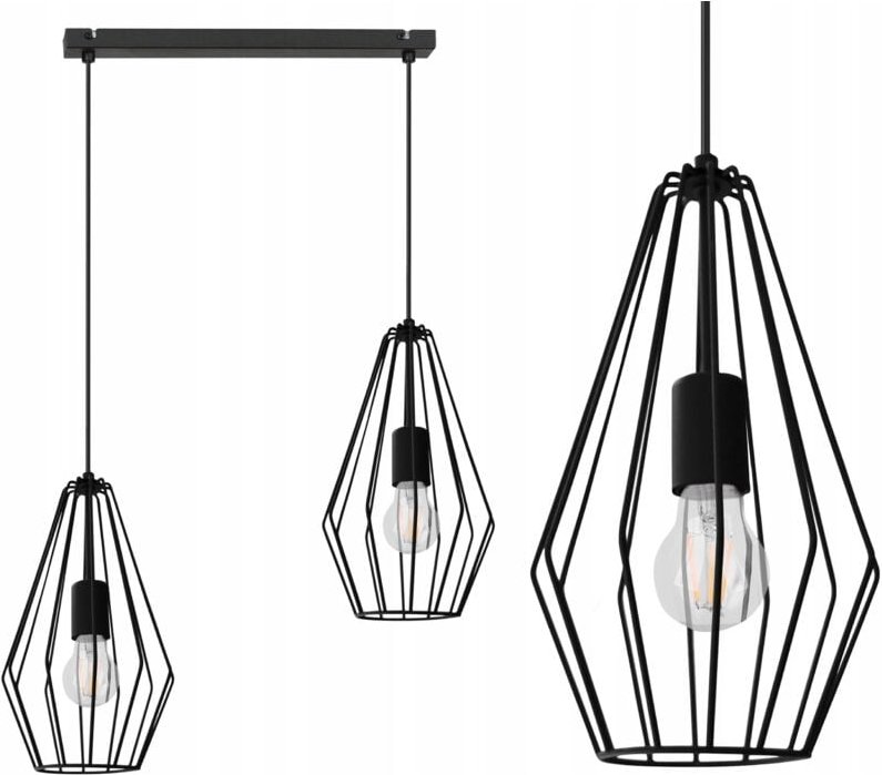 Loft Industrie-Diamant-Deckenhängelampe E27