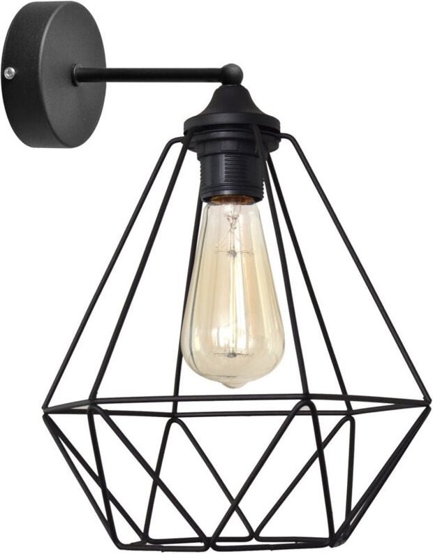 Karo Wandleuchte Schwarz 25cm - Helam