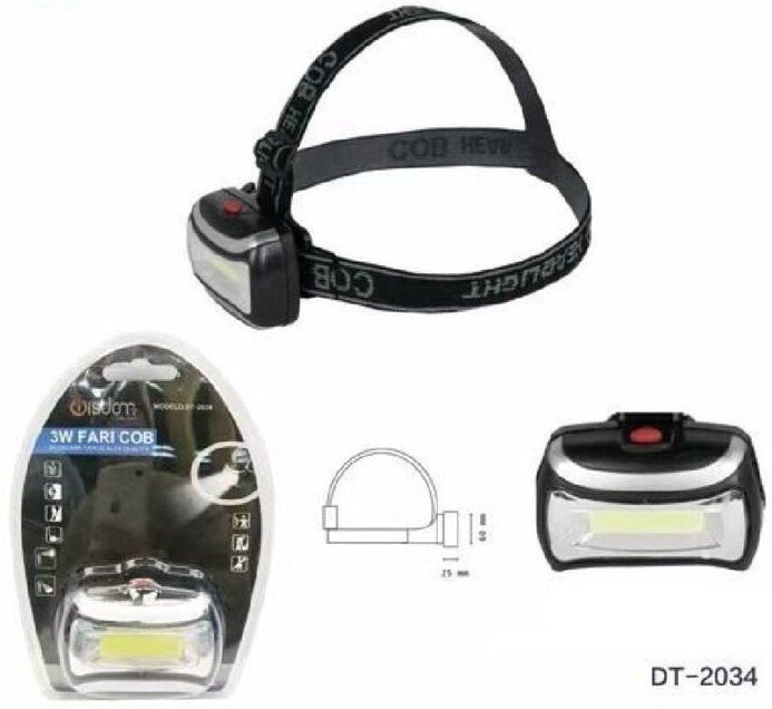 Trade Shop Traesio - Trade Shop - frontal led testa 3W led fari cob excursionen fishing regulable light DT-2034 -