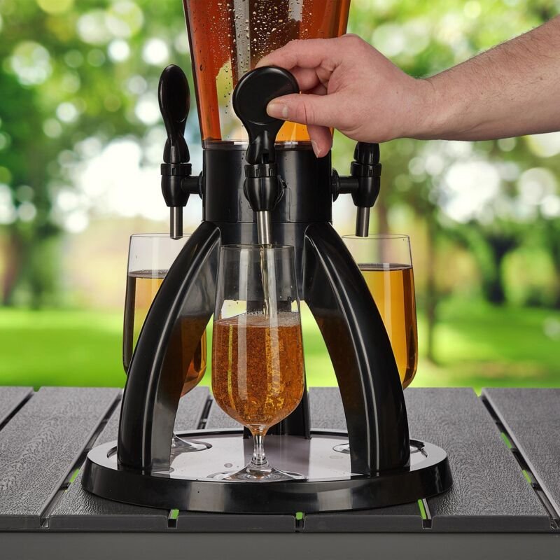 Bierturm-Zapfanlage, 4 l, 3 Zapfhähne, tragbar, für Partys