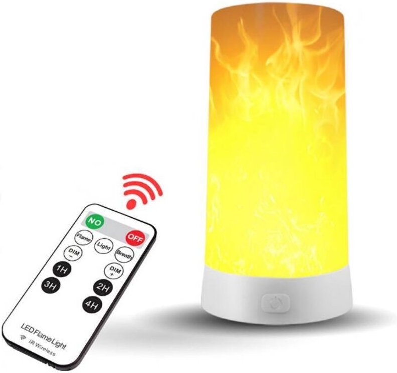 LED-Flammeneffektlicht, Flammenlicht mit Fernbedienung und Timer, über usb wiederaufladbar, 4 Modi, wasserdichtes Feuerl...