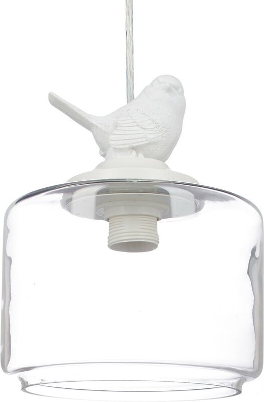 Deckenleuchte Vogelfigur, Dekolampe im Vintage Retro Look, Fassung e 27, transparent - Relaxdays