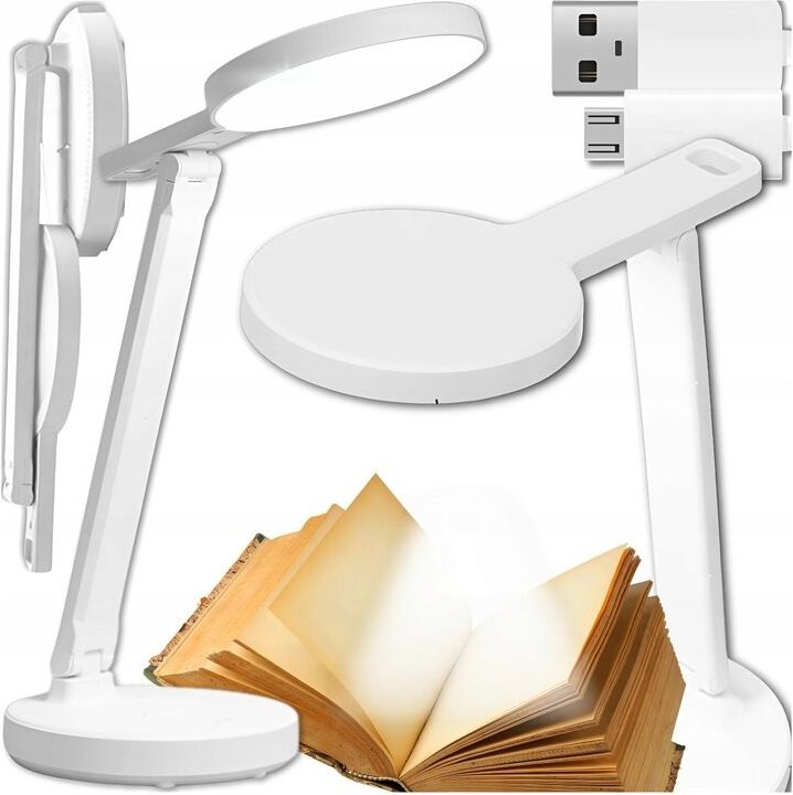 LED-Schreibtischlampe, kabellos, mit Touch-Funktion, USB, für die Nacht, Schule, 3 Farben