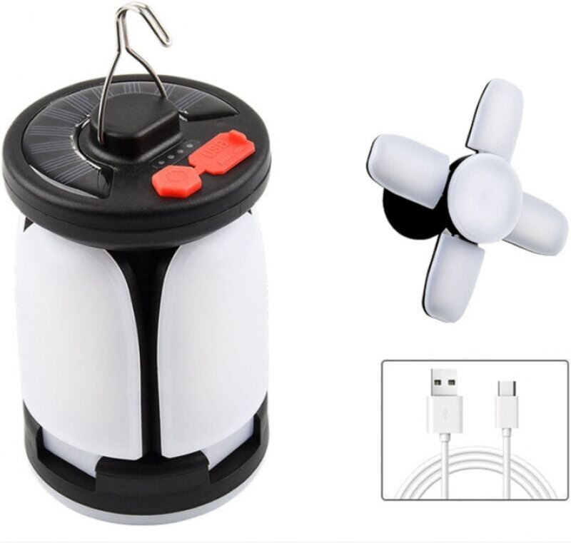 1200 mAh LED-Solar-Campinglaterne, wiederaufladbar über usb, 6 Modi, tragbares wasserdichtes Campinglicht für Zelt, Wand...