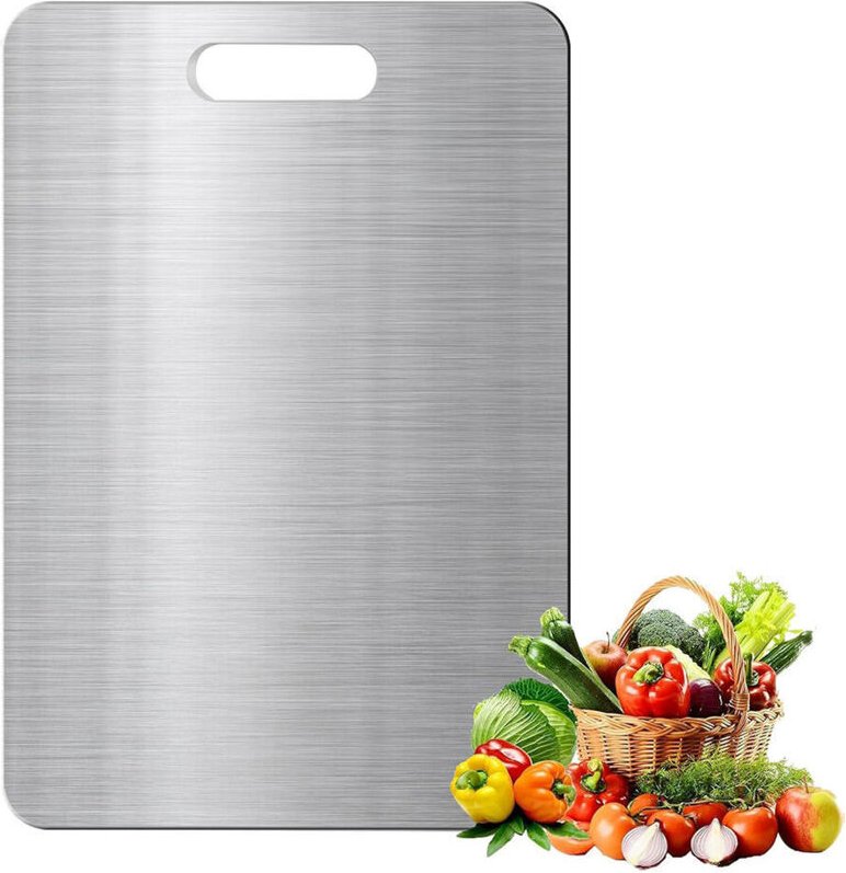 Multifunktionales Schneidebrett aus Titan, beidseitig aus lebensmittelechtem Titan, um den ursprünglichen Geschmack der ...