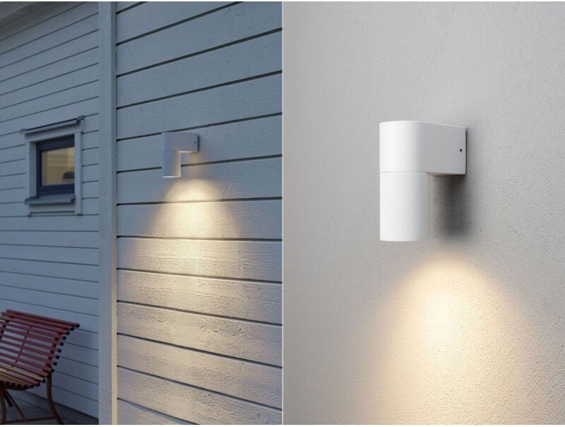 Downlight led Außenwandleuchte Aluminium Weiß, Höhe 14,5cm