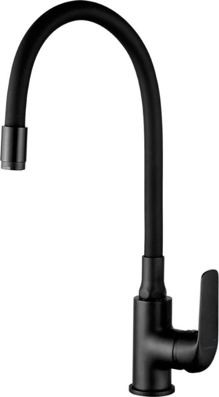 Küchenarmatur mit flexiblem Auslauf, Schwarz ELZA