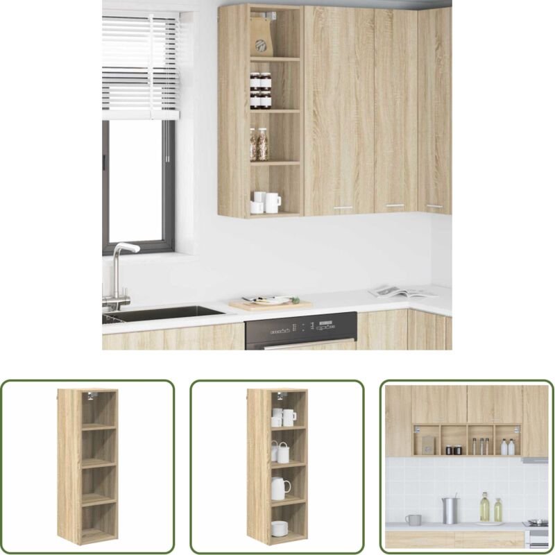 Küchenschrank Holz - Hängeschrank Sonoma-Eiche 30 x 29,5 x 100 cm Holzwerkstoff