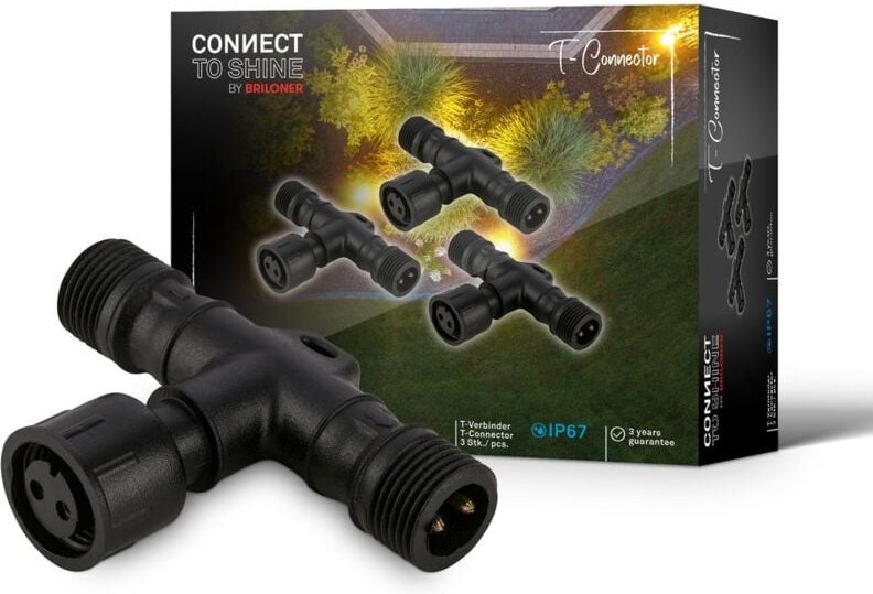 Briloner - connect to shine 3er Set T-Verbinder für System-Erweiterungen, IP67