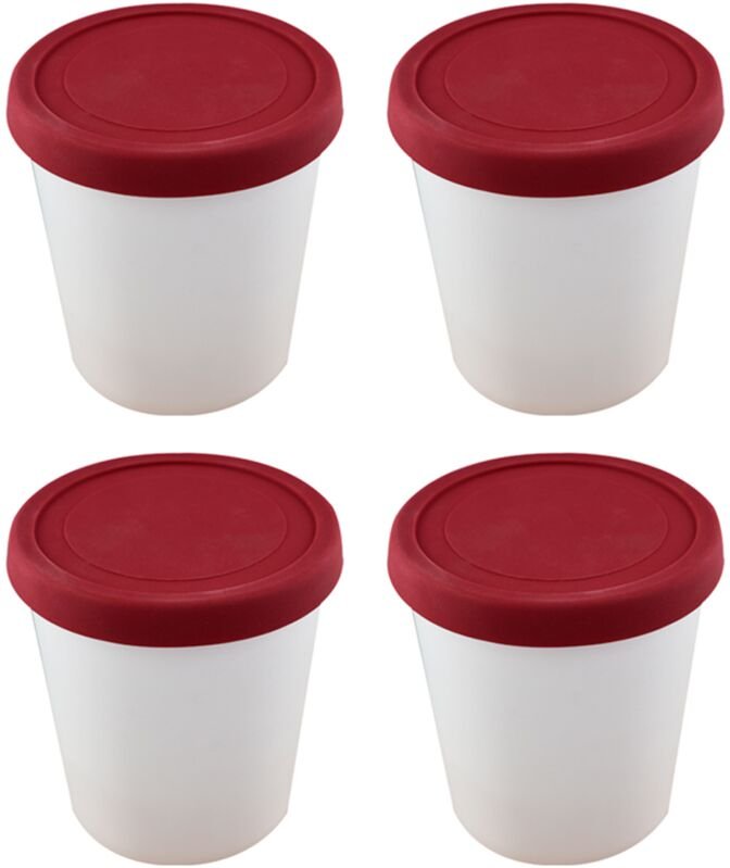 Leichter und auslaufsicherer Silikondeckel, wiederverwendbarer und stapelbarer Eisbehälter.