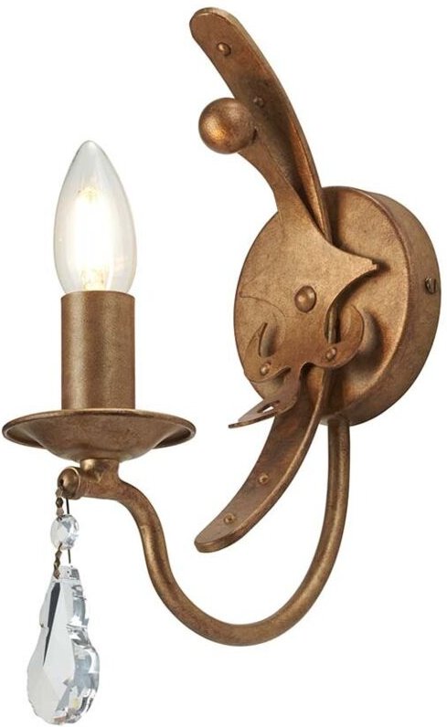 Elstead Windsor - 1 Licht Kerzenwandleuchte - Gold Patina, E14