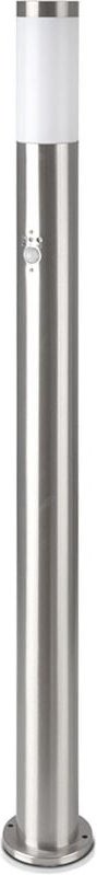 V-TAC 110cm LED Garten-Stehleuchte mit E27 Lampenfassung, Bewegungsmelder, Edelstahl, IP44
