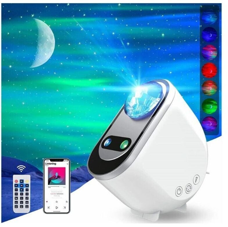 Nordlichtprojektor, Aurora, Galaxie, Sterne, Sternenhimmel, Mondlicht, dekorative Lampe, Schlafzimmerlampe mit Fernbedie...