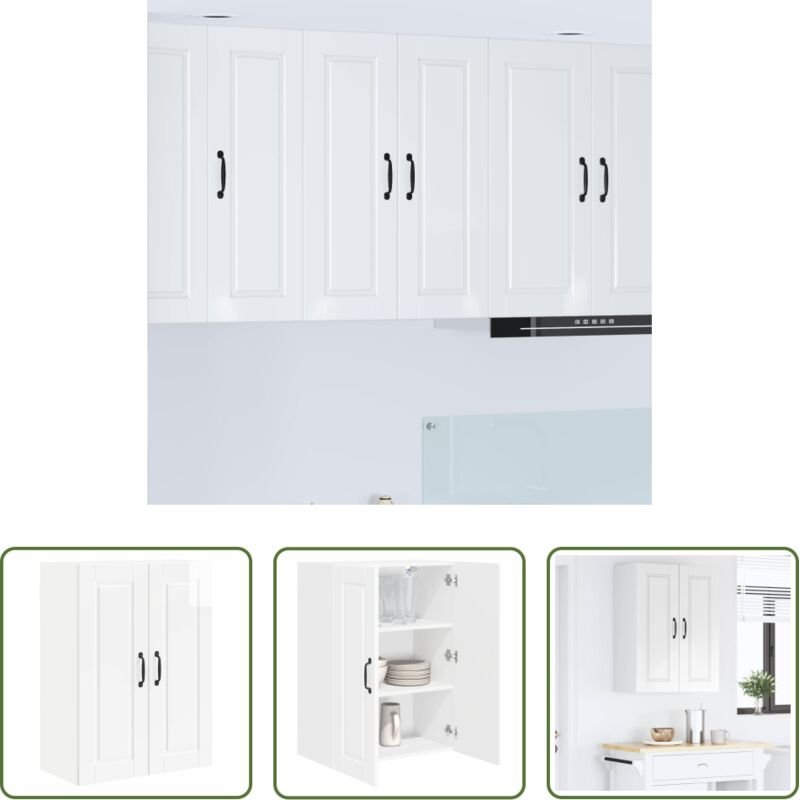 vidaXL Küchenwandschrank - Küchenschrank Hochglanz Weiß 60 x 31 x 80 cm Holzwerkstoff